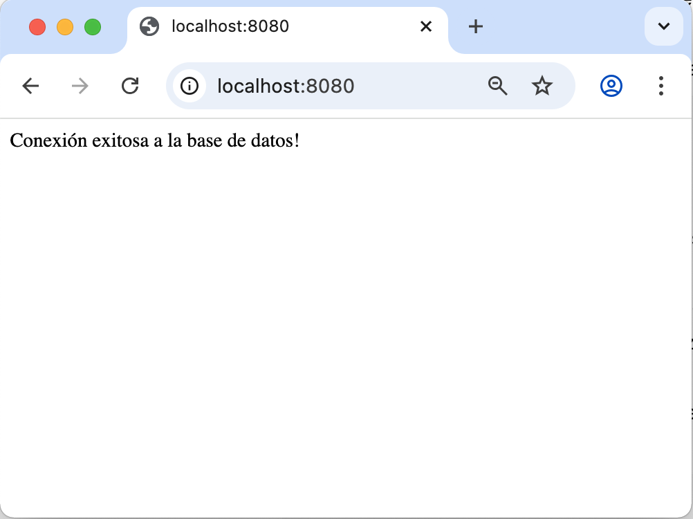 Mensaje de conexión exitosa