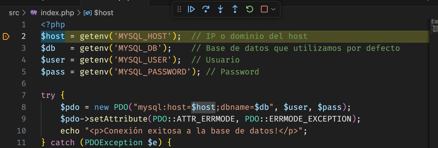 Depuración con Xdebug