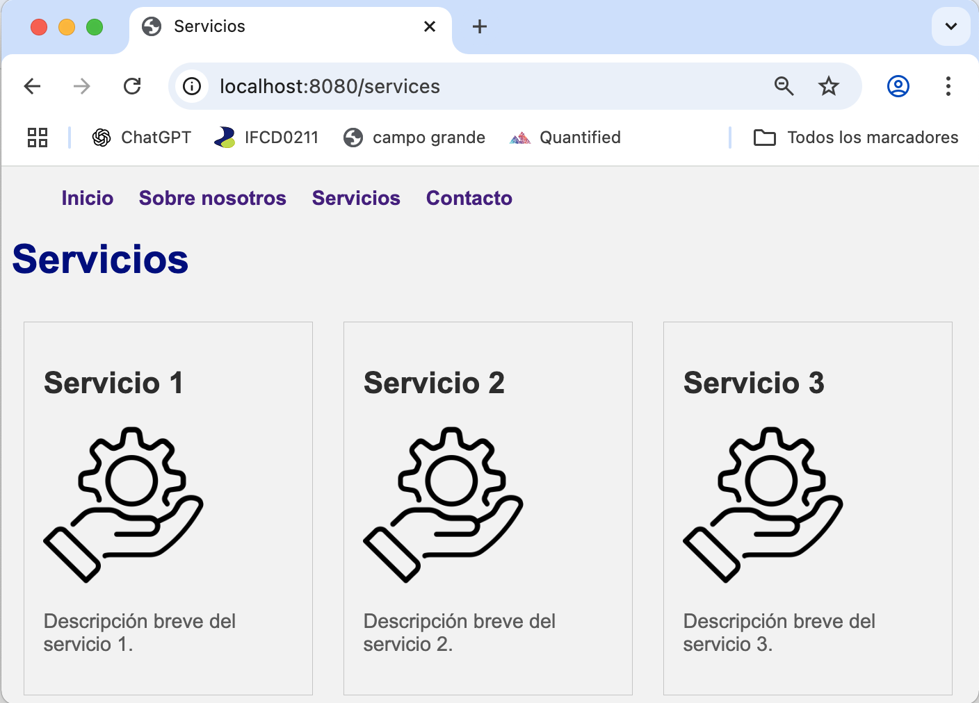 Página de servicios con diseño mejorado