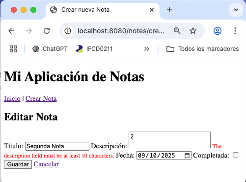 Validación de datos