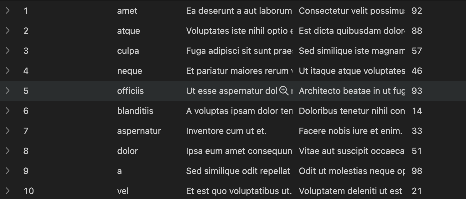 Productos aleatorios en la base de datos