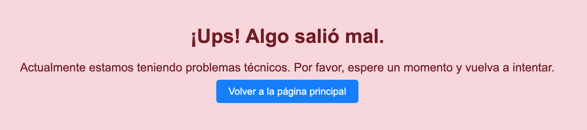HTML en caso de error