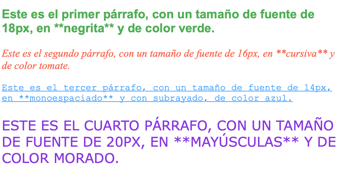 Ejemplo completo de texto