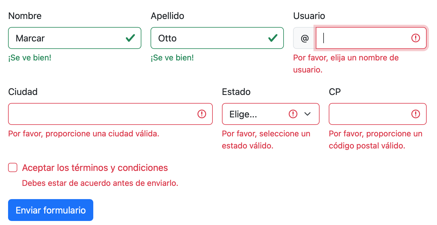 Validación del lado del servidor