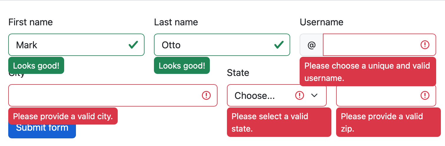 Tooltip de validación