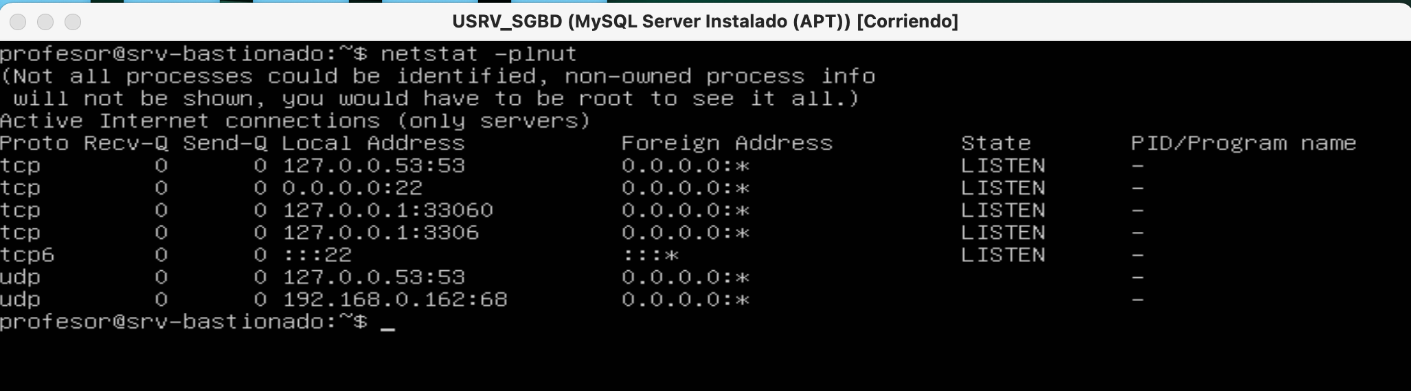 Estado de las conexiones de red