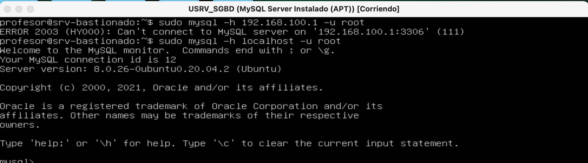 Comprobación de conexión